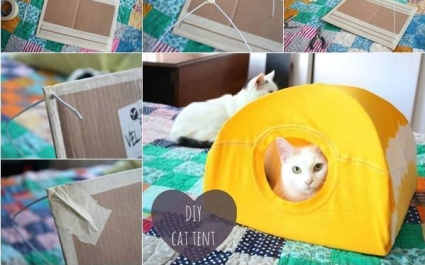 Как сделать домик для кошки своими руками: фото и видео